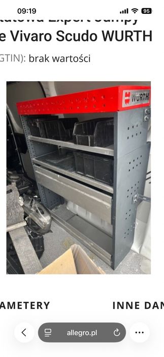 Zabudowa serwisowa warsztatowa Expert Jumpy Proace Vivaro Scudo WURTH
