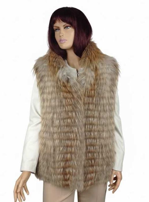 Kamizelka z naturalnego futra lisa Gold – zapięcia magnetyczne
