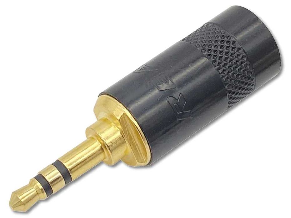 REAN NYS231LLBG - Złącze JACK wtyk 3,5mm 1/8" TRS stereo (czarne)