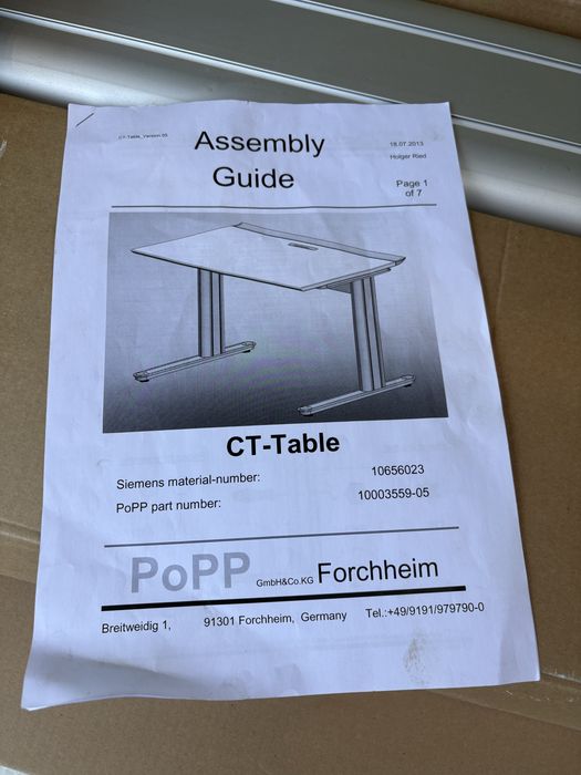 Pancerne biurko SIEMENS CT-Table model 10656023 nowe oryginalnie zapakowane