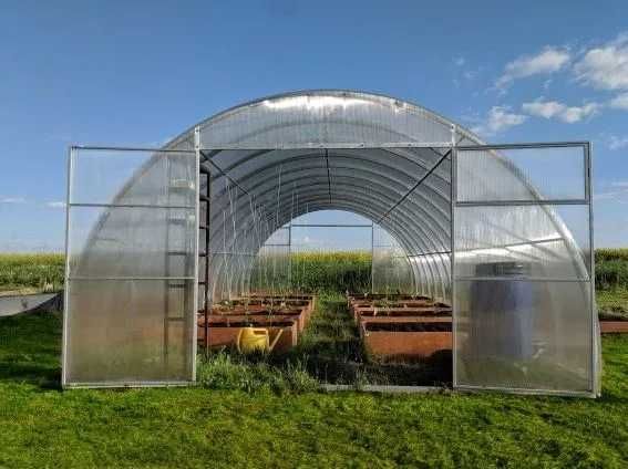 Чешські теплиці  з полікарбонатом та з плівкою МРІЯ, 2 двері