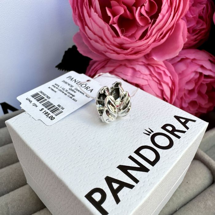 Сережки Pandora Пандора/ Серьги Pandora/ оригінал нові кільця срібло