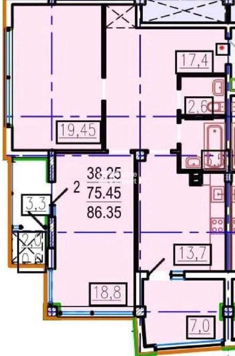У продажу 2 кімн.кв. за адресою вул. Авіаційна, 39, ЖК Авіаційний