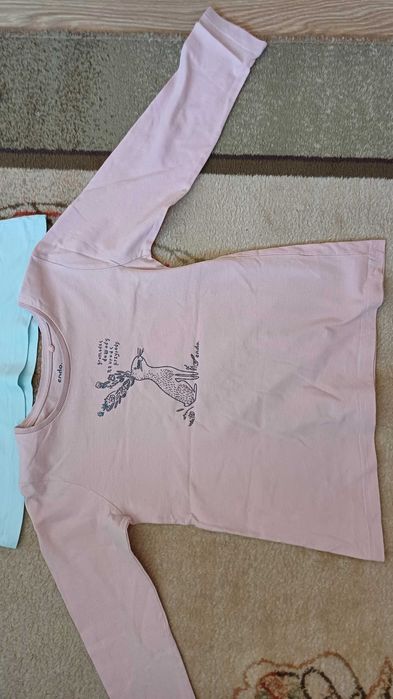 Koszulka bluzka dziewczęca 122-128  x 2 komplet