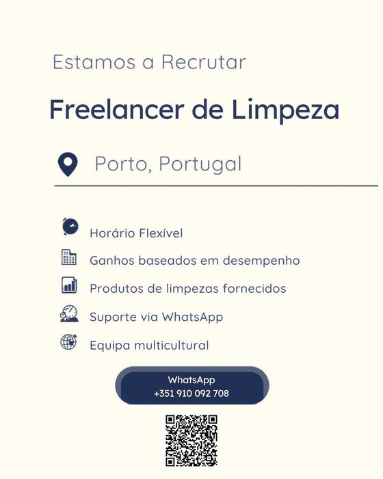 Freelancer de Limpeza - Alojamento Local (Porto)