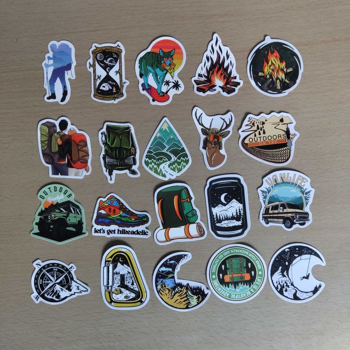 100 Autocolantes Stickers Campismo Montanha Van Aventura