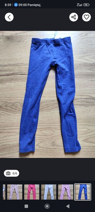 Zestaw 5 par legginsów, spodni dziecięcych, 116