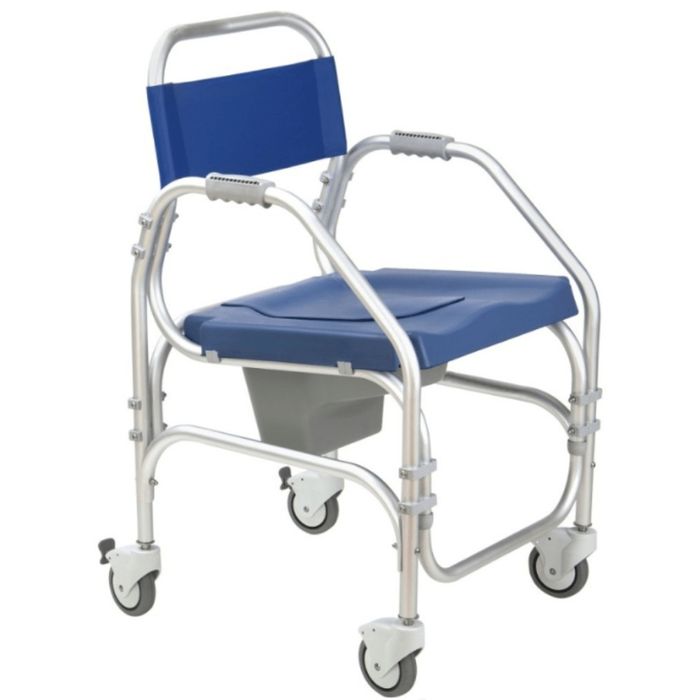 Cadeira de Banho e Sanitária Alumínio Pacific  4 Rodízios