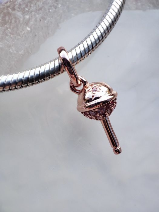 Charms zawieszka srebro 925 rose gold lizak