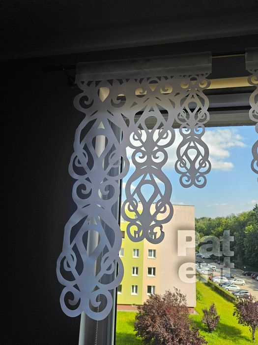 Firana panele ekranowe 60x100 cm żakardowe 2 sztuki na okno białe
