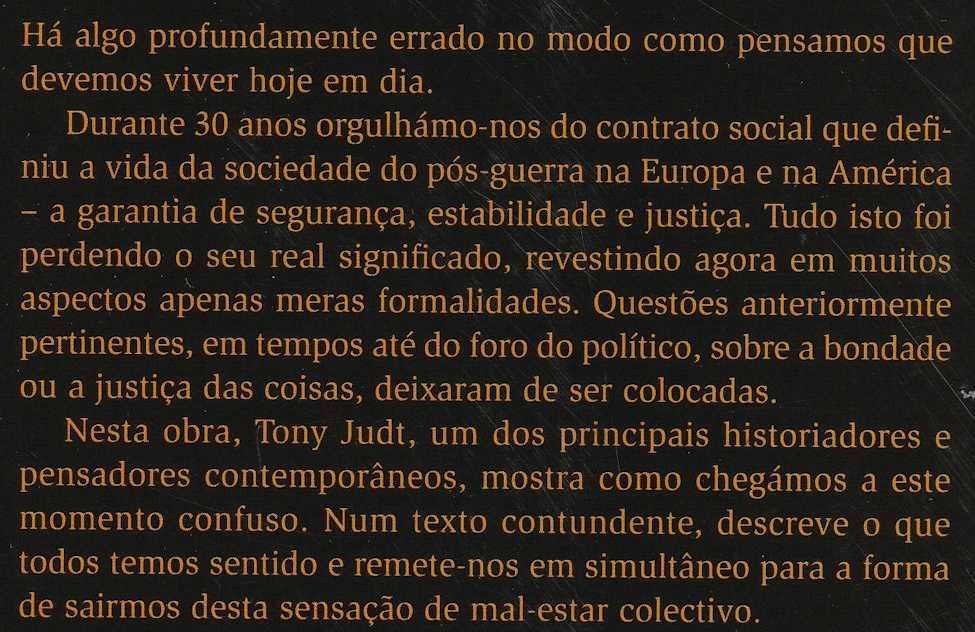 Tratado sobre os Nossos Atuais Descontentamentos, Tony Judt [Port Inc]