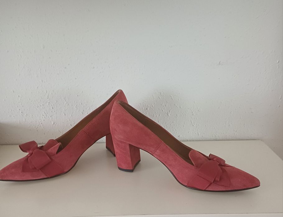 Sagan buty skóra zamsz