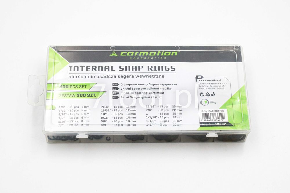 Komplet wew. pierścieni seegera 300szt