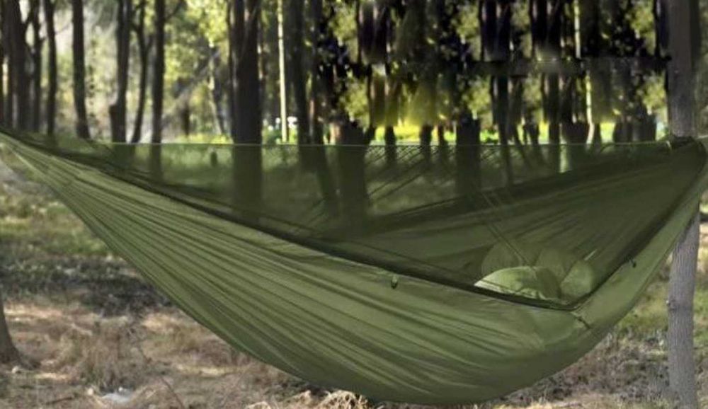 Zestaw XXL Hamak z Moskitierą Turystyczny Survival 250kg + Tarp +Torba