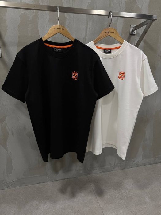 ZEGNA футболка мужская оверсайз черная белая оригинал унисекс