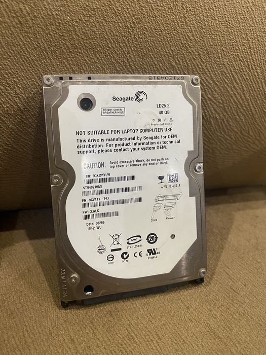 Жёсткий диск Seagate hdd 40gb 2.5 дюйма