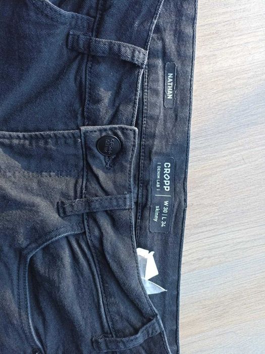 Jeansy  męskie cropp - skinny  czarne  - W30 L34