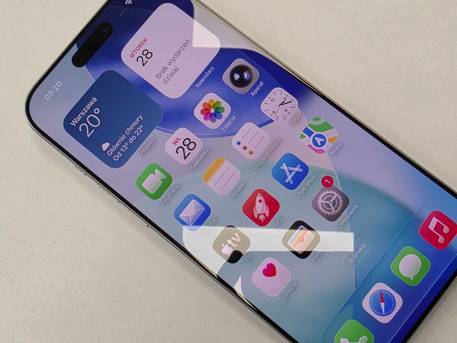 iPhone 16 PRO MAX 512GB Dual SIM (SIM + eSIM)/ White Titanium/ BAT 95%/ Grade A/ + ładowarka/ GW 12 MSC