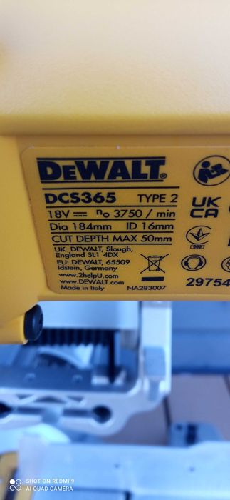 Piła Ukośnica z posuwem DeWalt 18v DCS365 185mm