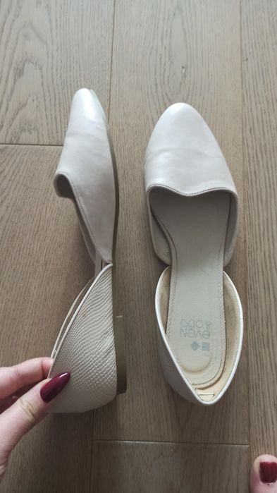 Eleganckie baleriny Even&Odd beżowe, r. 42 - idealne na szerszą stopę!