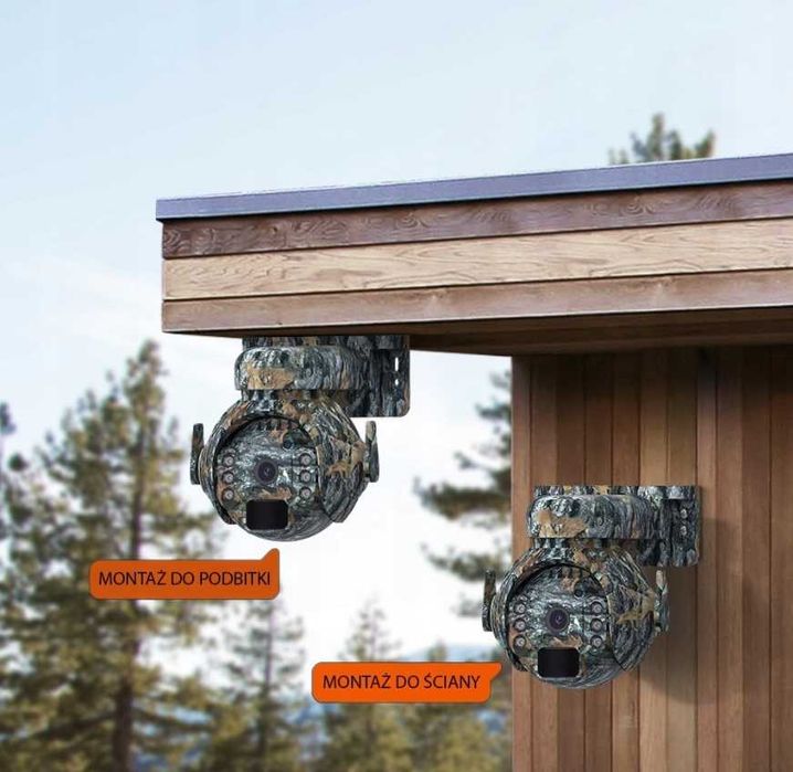 Fotopułapka Kamera Leśna Obrotowa GSM LTE SOLAR 4G SIM podgląd na tel