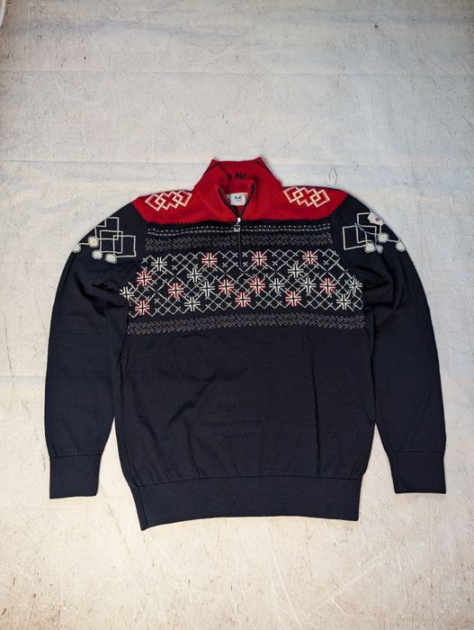 Granatowy sweter wełniany Dale Of Norway wool jumper