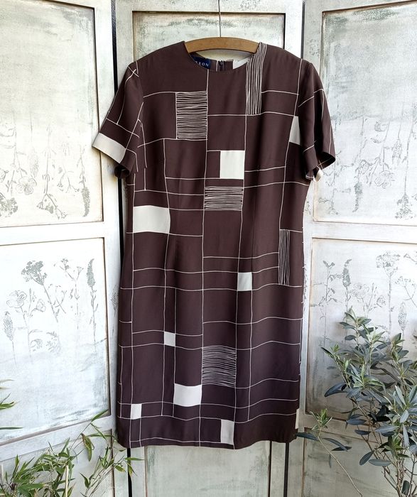 Sukienka biust 54x2 L XL shift dress klasyk vintage elegancka sukienka