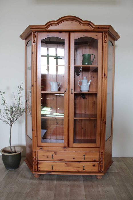 Witryna drewniana farmhouse rustykalna sosnowa wiejska