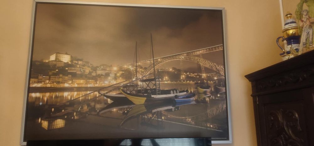 Quadro grande cais do Porto - moldura 1.42m x 1m