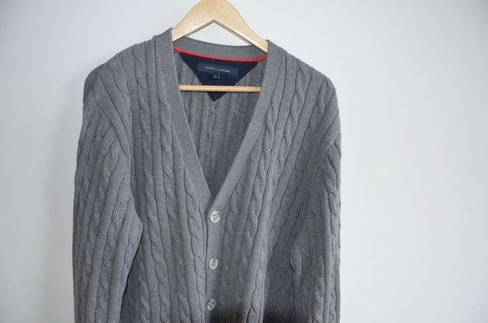 sweter kardigan Tommy Hilfiger r. XL szary pulower