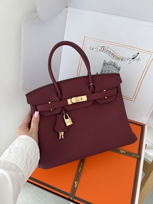Сумка Hermes Birkin 30 Burgundy бургунді