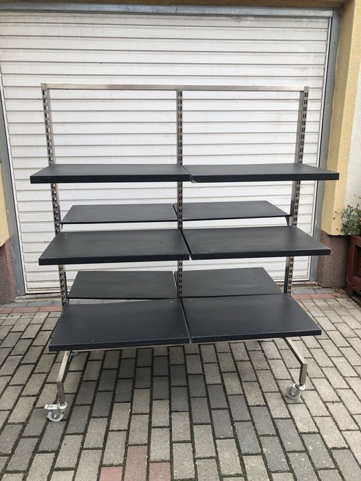 Regał metalowy na kółkach półka sklepowa gondola