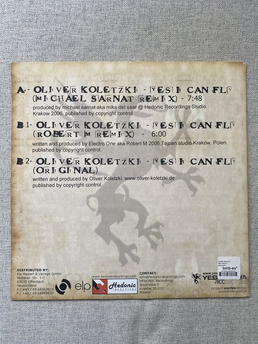 Plyta winylowa Oliver Koletzki - Yes I Can Fly / Robert M Remix