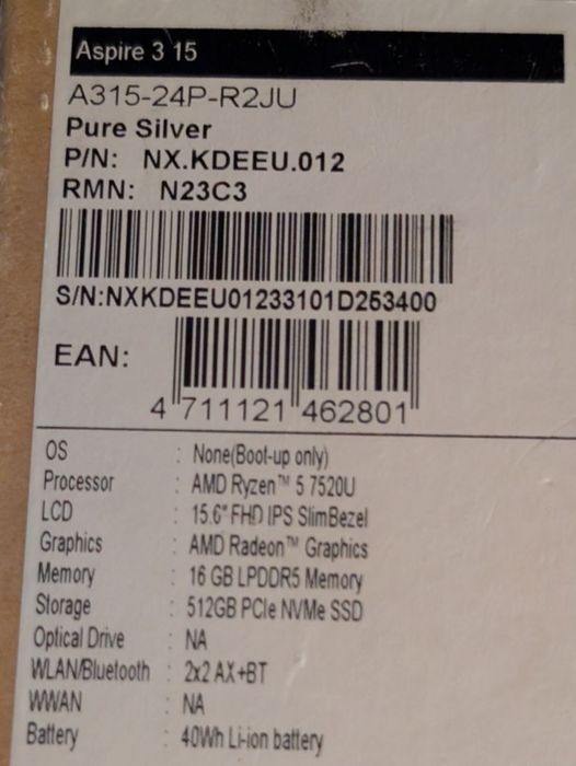 Ноутбук Acer aspire 3 15