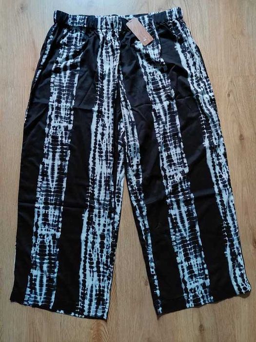 Nowe spodnie Shein 4xl 48 szerokie nogawki letnie lekkie ombre