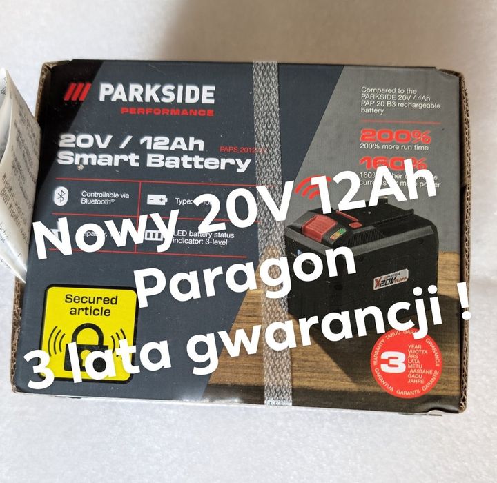 3 lata gwarancji Paragon Akumulator 20V 12Ah Parkside Kielce