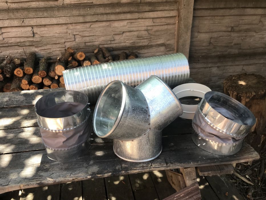 Вентиляція 150мм (гофра, з‘єднувач, трійник, вставка)