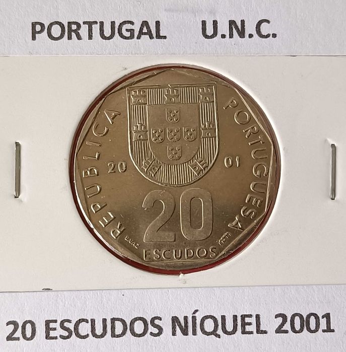 Moeda Portuguesa de 20 escudos 2001 ( Emissão B N. C.)