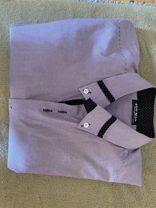 Koszula męska elegancka w kolorze fioletowym w roz. 46