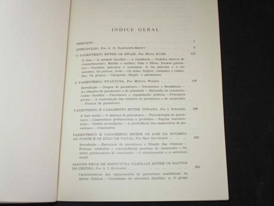 Livro Sistemas Políticos Africanos de Parentesco e Casamento