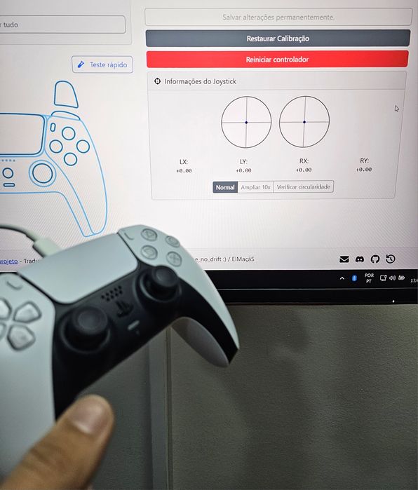 Comando PS5 DualSense  c/ Joysticks TMR K-Silver (Anti-Drift)