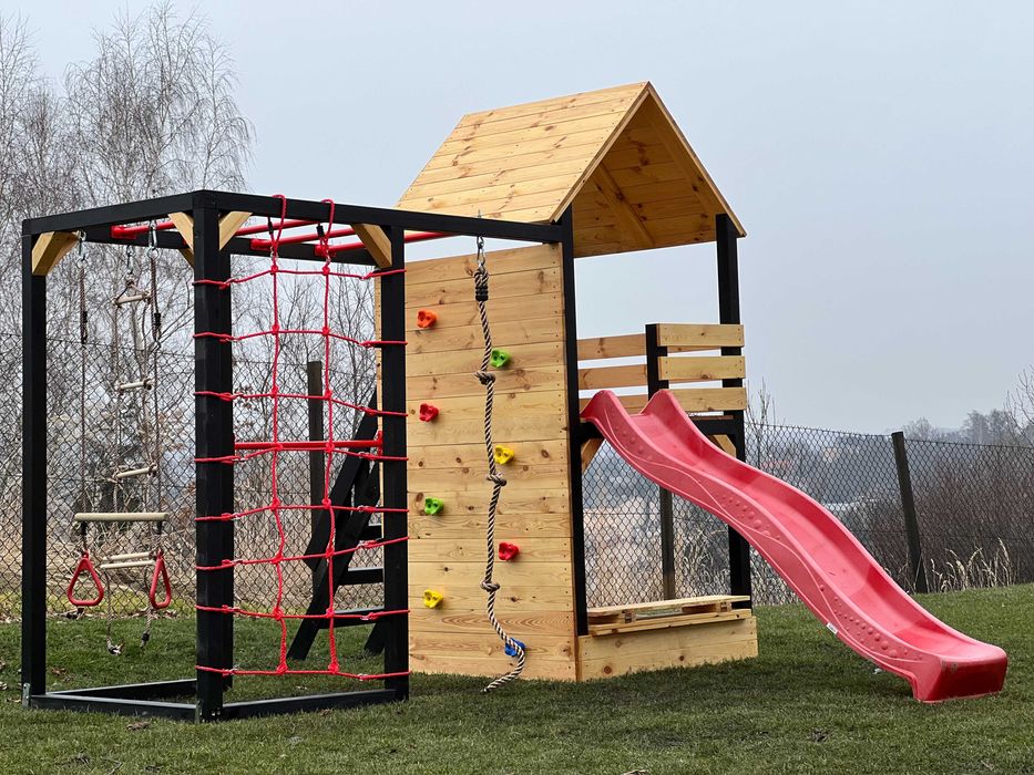 PROMOCJA - Plac zabaw - Zosia - Drewniany - Domek - Zjeżdżalnia