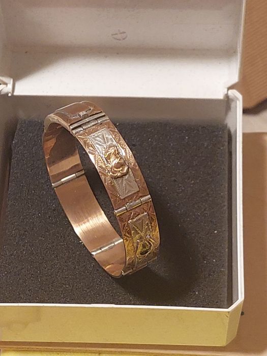 Antyczna bransoletka segmentowa KOŃ I PODKOWA ok. 1900 r. Masywna 31.54g