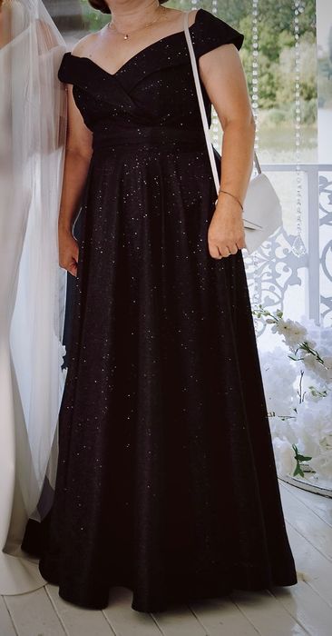 Вечірня, випускна, святкова, блискуча чорна сукня