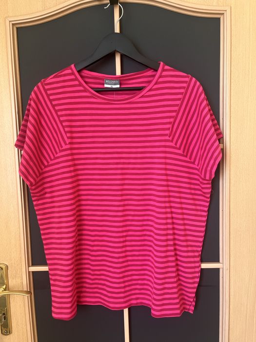 Bluzka, koszulka w paski z krótkim rękawem XL