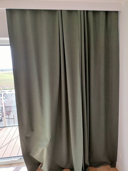 Zasłony Ikea Rosenmandel zielone 4 szt. Zaciemniające