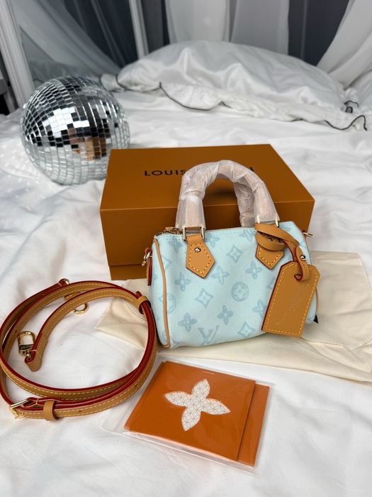 Сумка Louis Vuitton Nano Speedy Denim Mint
