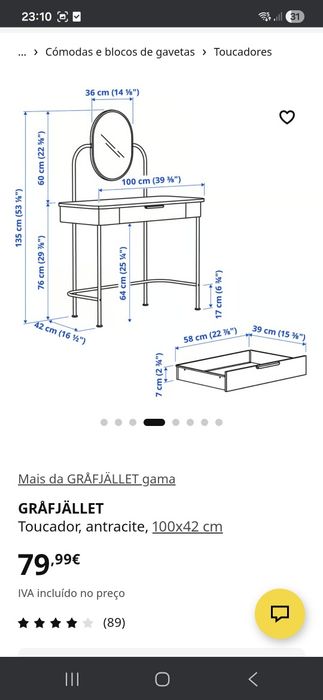 Toucador ikea como novo