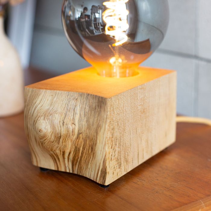 Unikalna lampka, ręcznie robiona, klon olejowany