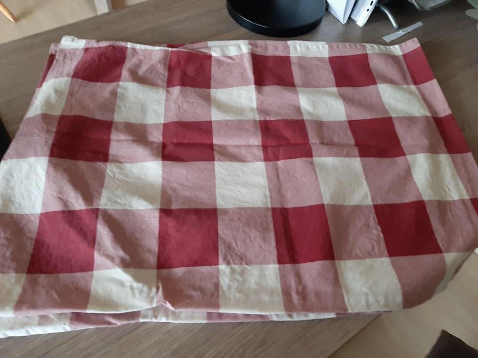 Poszewki kwadraty czerwone zestaw poduszka pościel prl vintage kolekcj